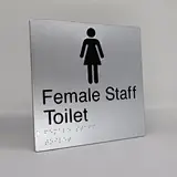 female staff toilet braille sign